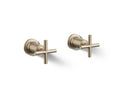 KOHLER K-T14429-3-BV Purist Deck- Or Wall-Mount Bath Faucet Handle Trim With Cross Design - Vibrant Brushed Bronze