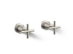 KOHLER K-T14429-3-SN Purist Deck- Or Wall-Mount Bath Faucet Handle Trim With Cross Design - Vibrant Polished Nickel