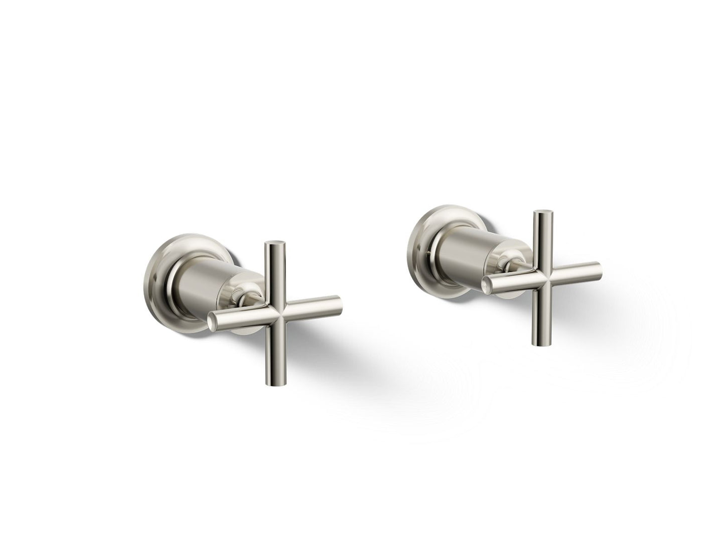 KOHLER K-T14429-3-SN Purist Deck- or wall-mount bath faucet handle trim with cross design - Vibrant Polished Nickel