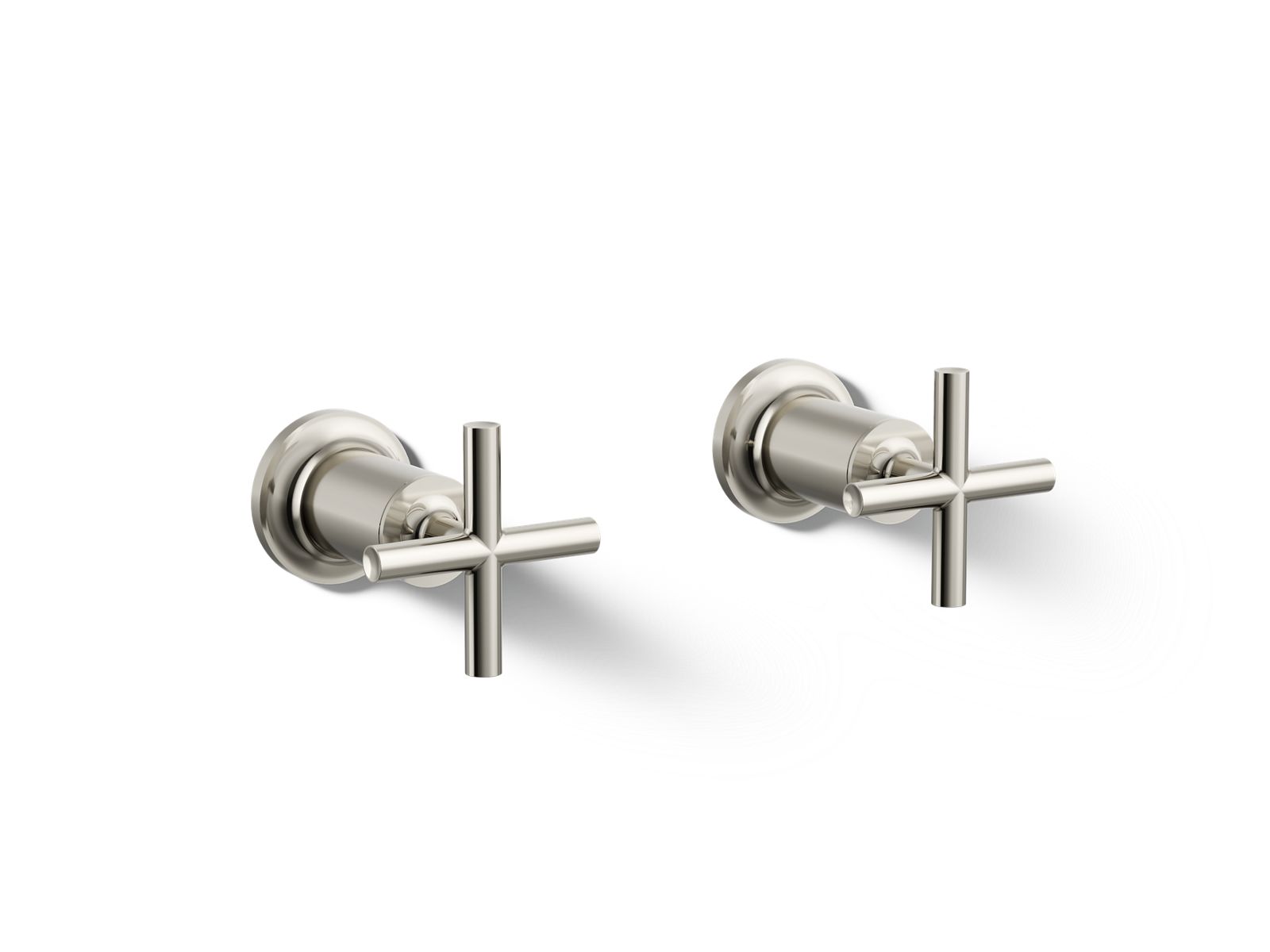 KOHLER K-T14429-3-SN Purist Deck- Or Wall-Mount Bath Faucet Handle Trim With Cross Design - Vibrant Polished Nickel