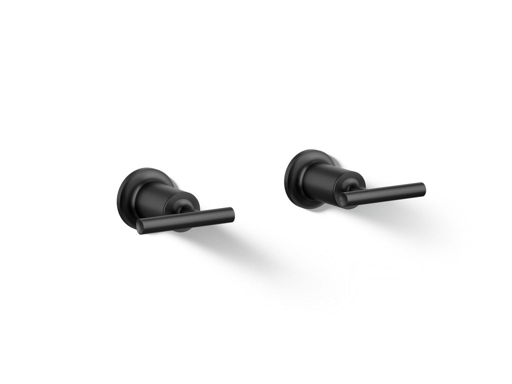 KOHLER K-T14429-4-BL Purist Deck- Or Wall-Mount Bath Faucet Handle Trim With Lever Design - Matte Black