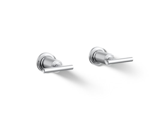 KOHLER K-T14429-4-CP Purist Deck- or wall-mount bath faucet handle trim with lever design - Polished Chrome