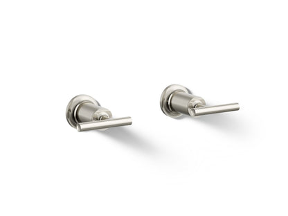 KOHLER K-T14429-4-SN Purist Deck- or wall-mount bath faucet handle trim with lever design - Vibrant Polished Nickel