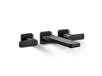 KOHLER K-T23491-4-BL Parallel Wall-Mount Bath Faucet Trim - Matte Black