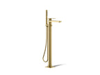 KOHLER K-T23492-4-2MB Parallel Floor-Mount Bath Filler Trim With Handshower - Vibrant Brushed Moderne Brass