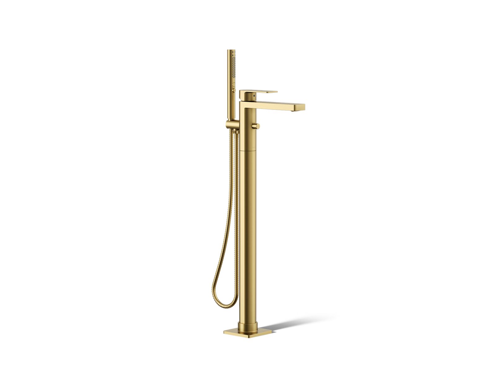KOHLER K-T23492-4-2MB Parallel Floor-Mount Bath Filler Trim With Handshower - Vibrant Brushed Moderne Brass
