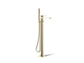 KOHLER K-T23492-4-AF Parallel Floor-Mount Bath Filler Trim With Handshower - Vibrant French Gold