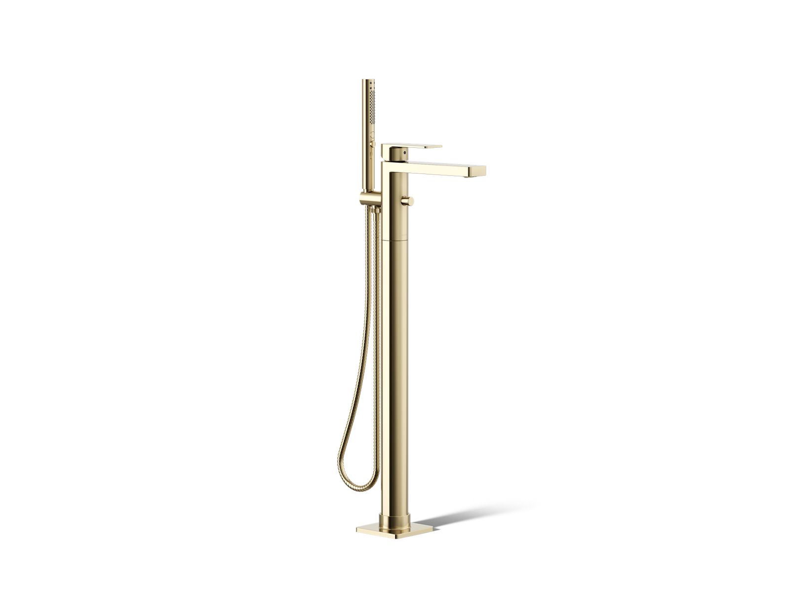 KOHLER K-T23492-4-AF Parallel Floor-Mount Bath Filler Trim With Handshower - Vibrant French Gold