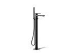 KOHLER K-T23492-4-BL Parallel Floor-Mount Bath Filler Trim With Handshower - Matte Black