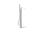 KOHLER K-T23492-4-CP Parallel Floor-Mount Bath Filler Trim With Handshower - Polished Chrome