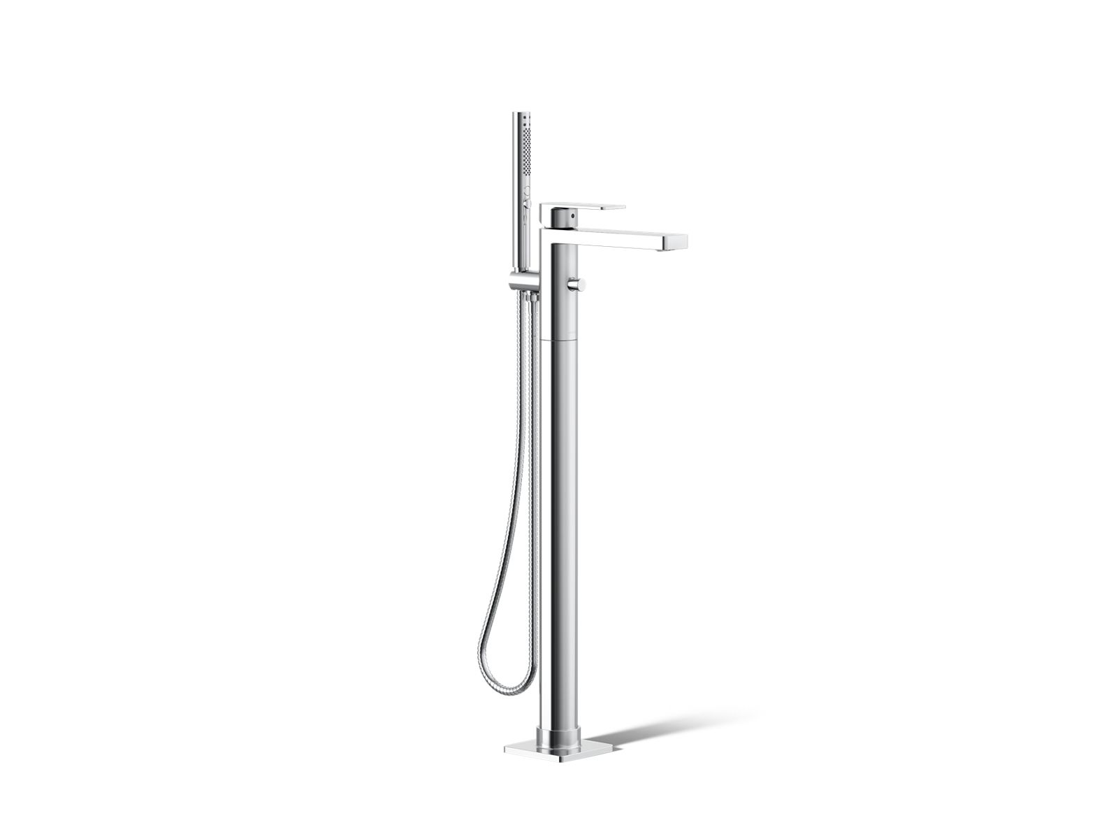 KOHLER K-T23492-4-CP Parallel Floor-Mount Bath Filler Trim With Handshower - Polished Chrome