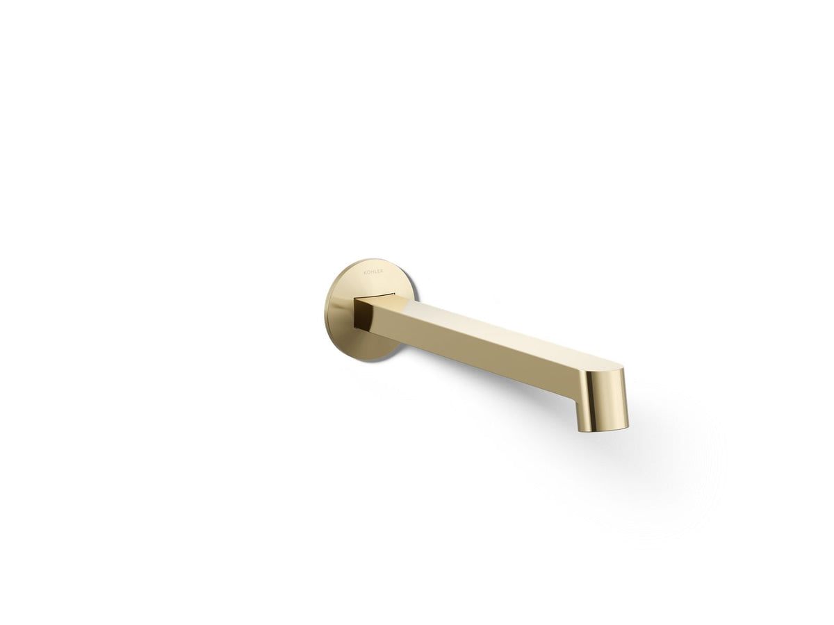 KOHLER K-T23889-AF Components Wall-Mount Bathroom Sink Faucet Spout With Row Design, 1.2 Gpm - Vibrant French Gold