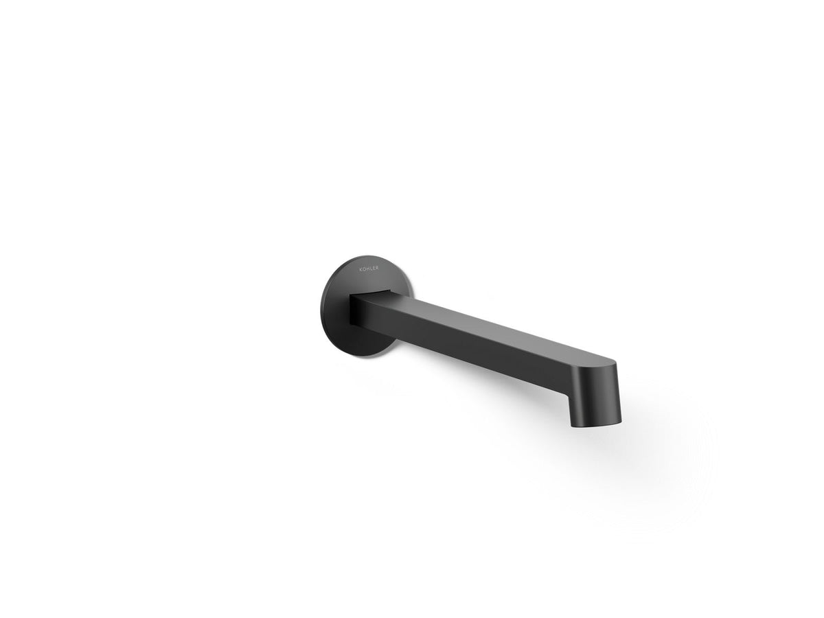 KOHLER K-T23889-BL Components Wall-Mount Bathroom Sink Faucet Spout With Row Design, 1.2 Gpm - Matte Black