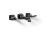 KOHLER K-T26432-4-BL Riff Wall-Mount Bathroom Sink Faucet Trim, 1.2 Gpm - Matte Black