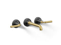 KOHLER K-T26439-4-BMB Tone Wall-Mount Bathroom Sink Faucet Trim, 1.2 Gpm - Matte Black With Brushed Moderne Brass