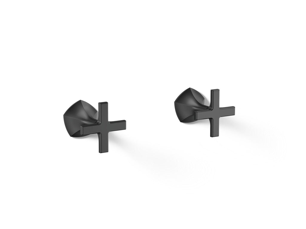 KOHLER K-T27013-3-BL Occasion Wall-Mount Bathroom Sink Faucet Cross Handle Trim, 1.2 Gpm - Matte Black
