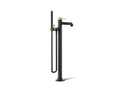 KOHLER K-T27025-4-BMB Occasion Floor-Mount Bath Filler Trim With Handshower - Matte Black With Brushed Moderne Brass