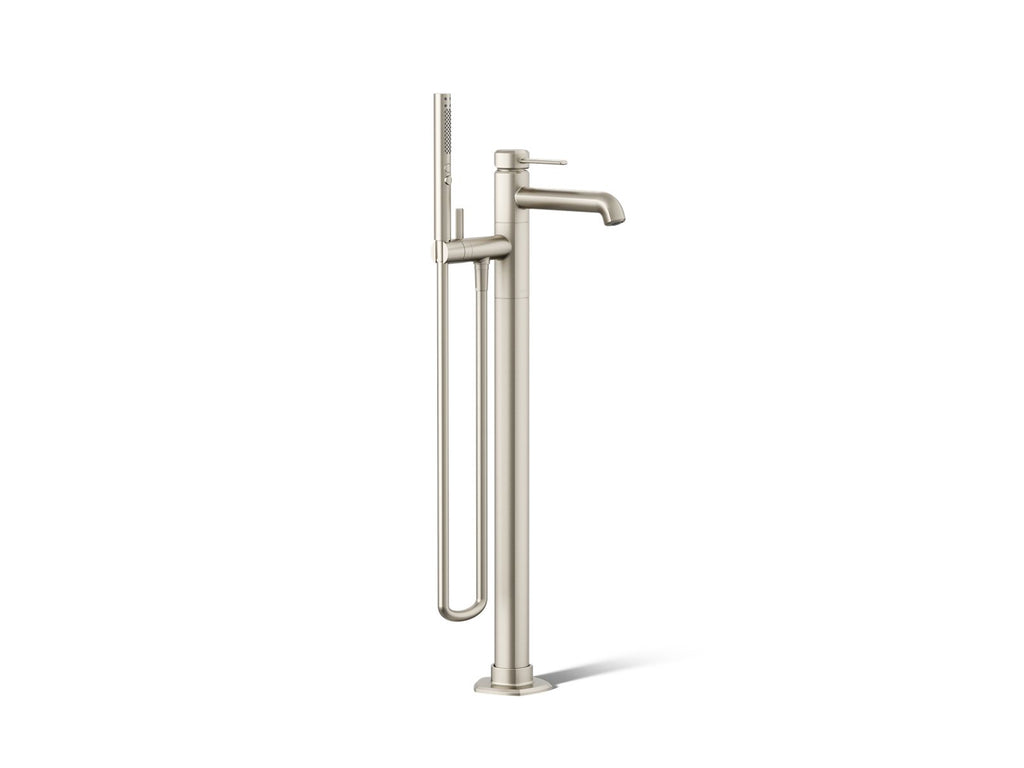 KOHLER K-T27025-4-BN Occasion Floor-Mount Bath Filler Trim With Handshower - Vibrant Brushed Nickel