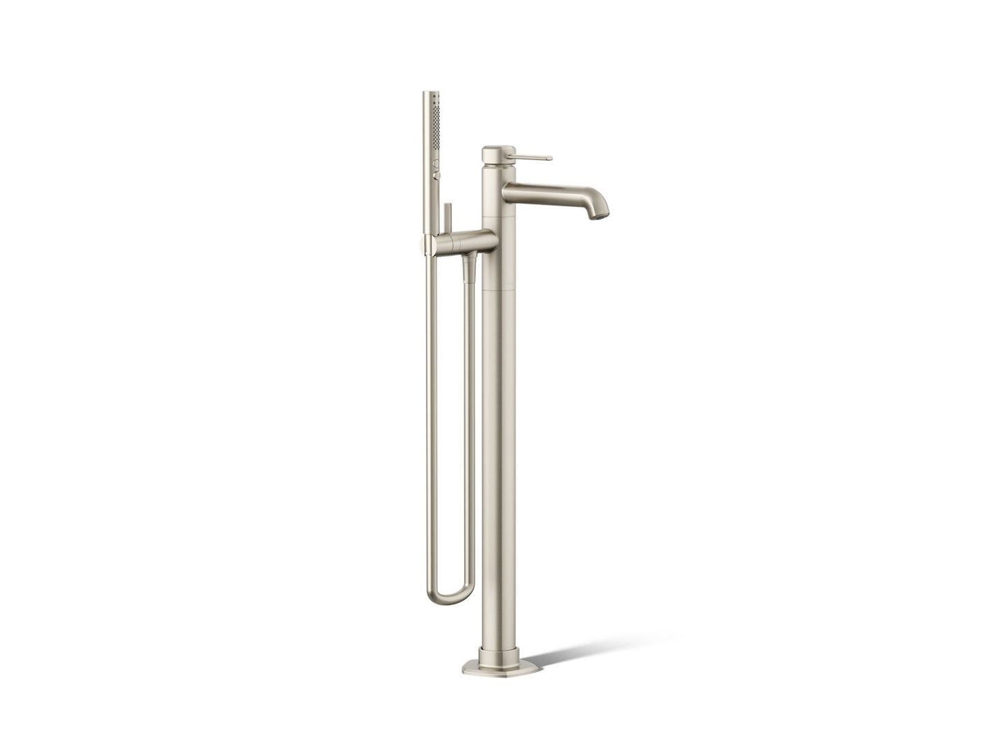 KOHLER K-T27025-4-BN Occasion Floor-mount bath filler trim with handshower - Vibrant Brushed Nickel