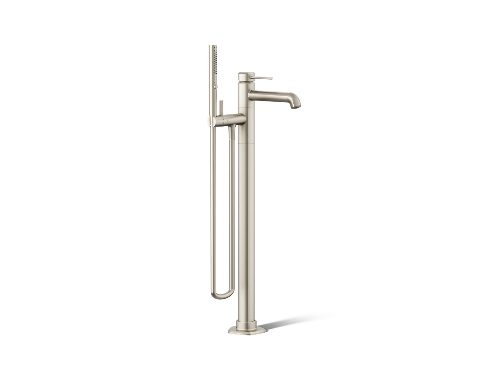 KOHLER K-T27025-4-BN Occasion Floor-Mount Bath Filler Trim With Handshower - Vibrant Brushed Nickel