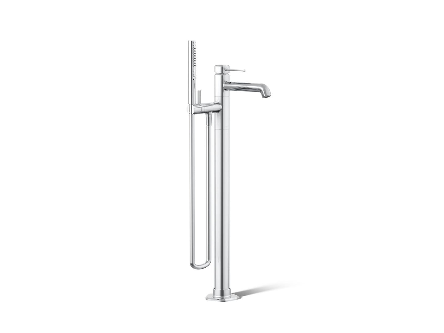 KOHLER K-T27025-4-CP Occasion Floor-mount bath filler trim with handshower - Polished Chrome