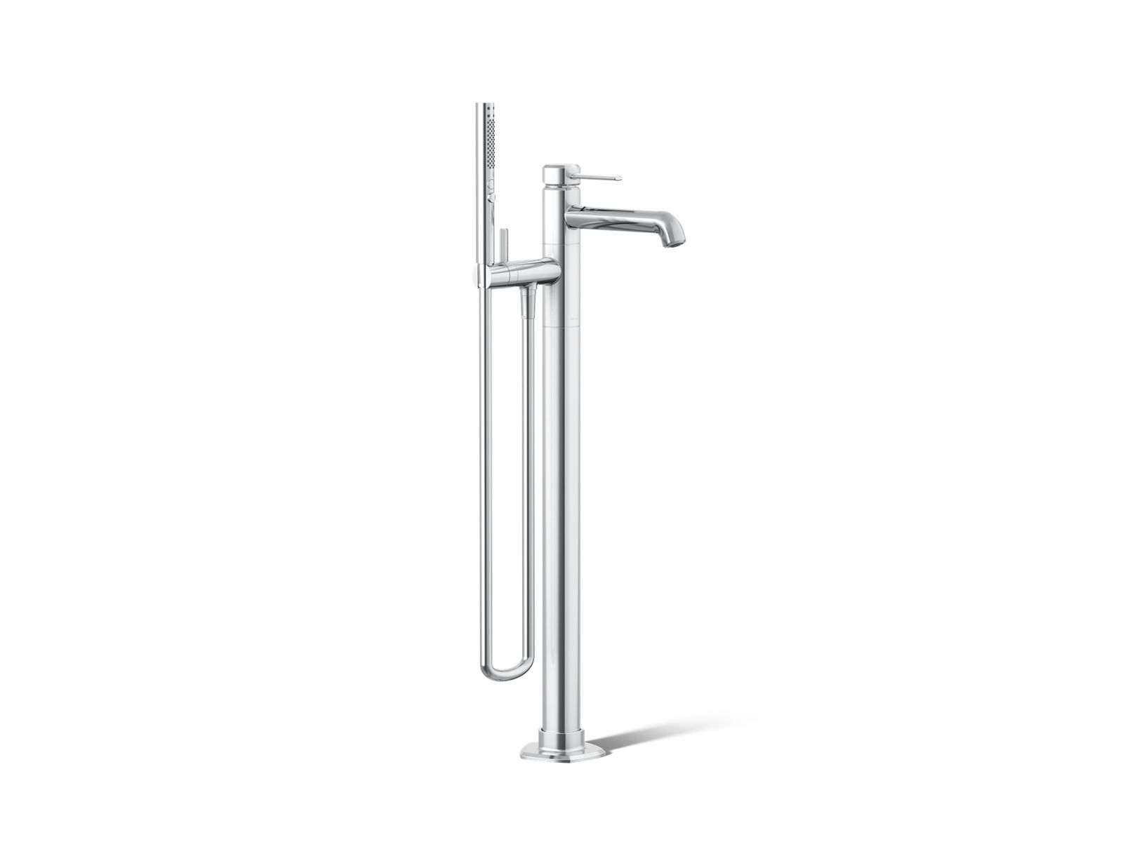 KOHLER K-T27025-4-CP Occasion Floor-mount bath filler trim with handshower - Polished Chrome