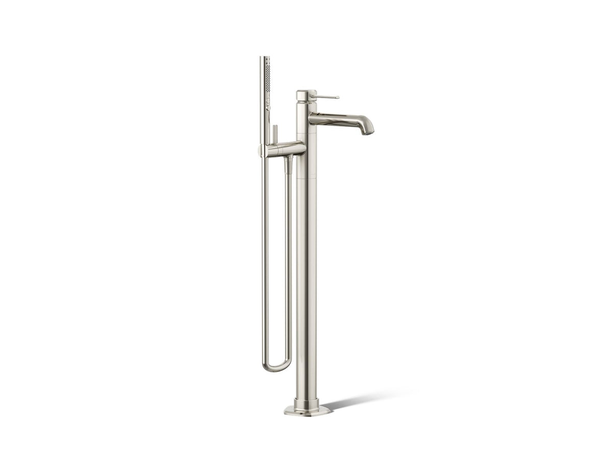KOHLER K-T27025-4-SN Occasion Floor-Mount Bath Filler Trim With Handshower - Vibrant Polished Nickel
