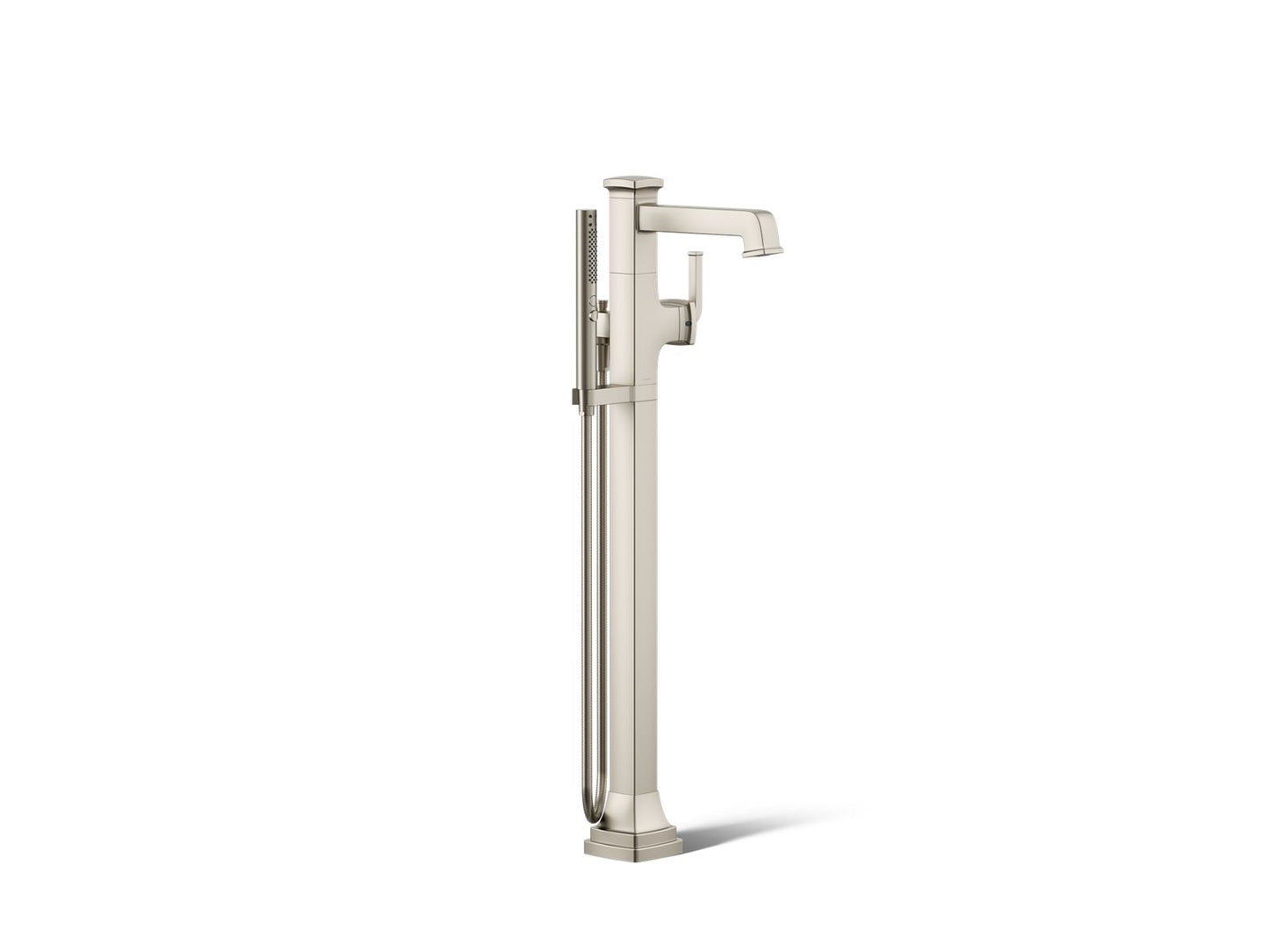 KOHLER K-T27408-4-BN Riff Floor-mount bath filler trim with handshower - Vibrant Brushed Nickel