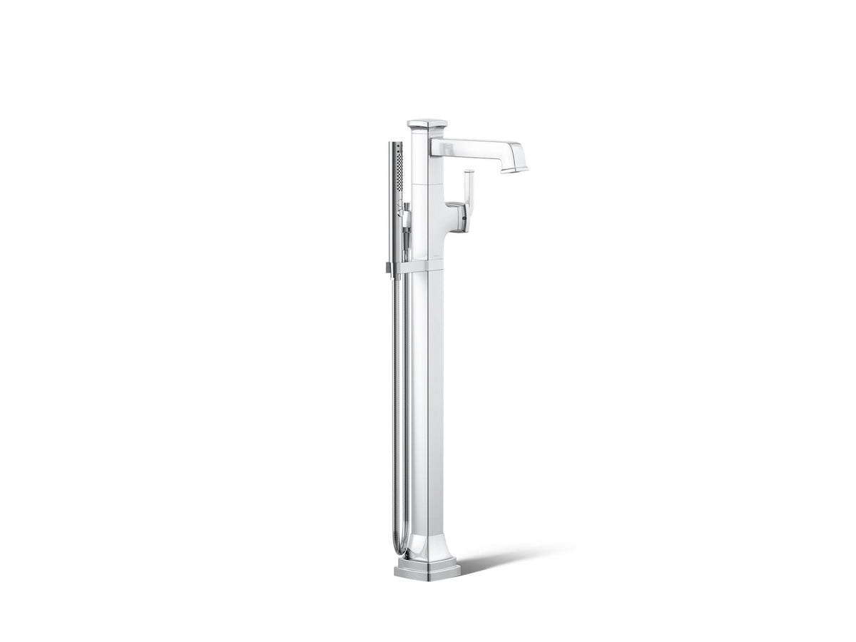 KOHLER K-T27408-4-CP Riff Floor-Mount Bath Filler Trim With Handshower - Polished Chrome