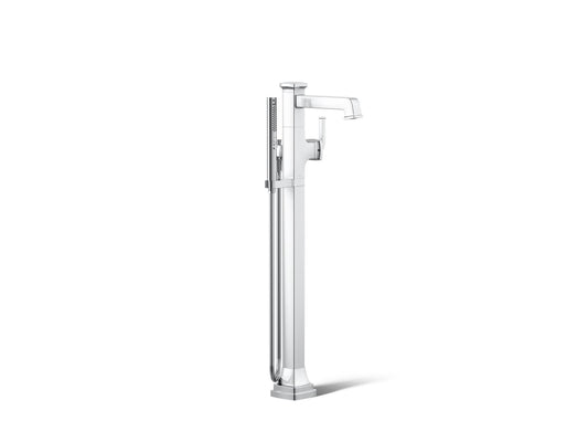 KOHLER K-T27408-4-CP Riff Floor-mount bath filler trim with handshower - Polished Chrome