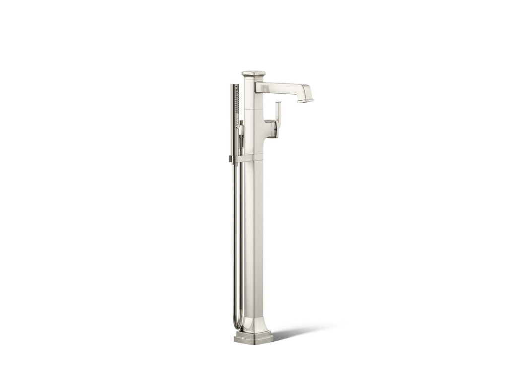 KOHLER K-T27408-4-SN Riff Floor-Mount Bath Filler Trim With Handshower - Vibrant Polished Nickel