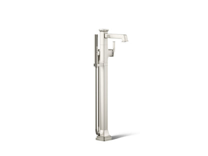KOHLER K-T27408-4-SN Riff Floor-mount bath filler trim with handshower - Vibrant Polished Nickel