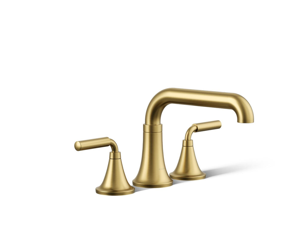KOHLER K-T27417-4-2MB Tone Deck-Mount Bath Faucet Trim - Vibrant Brushed Moderne Brass