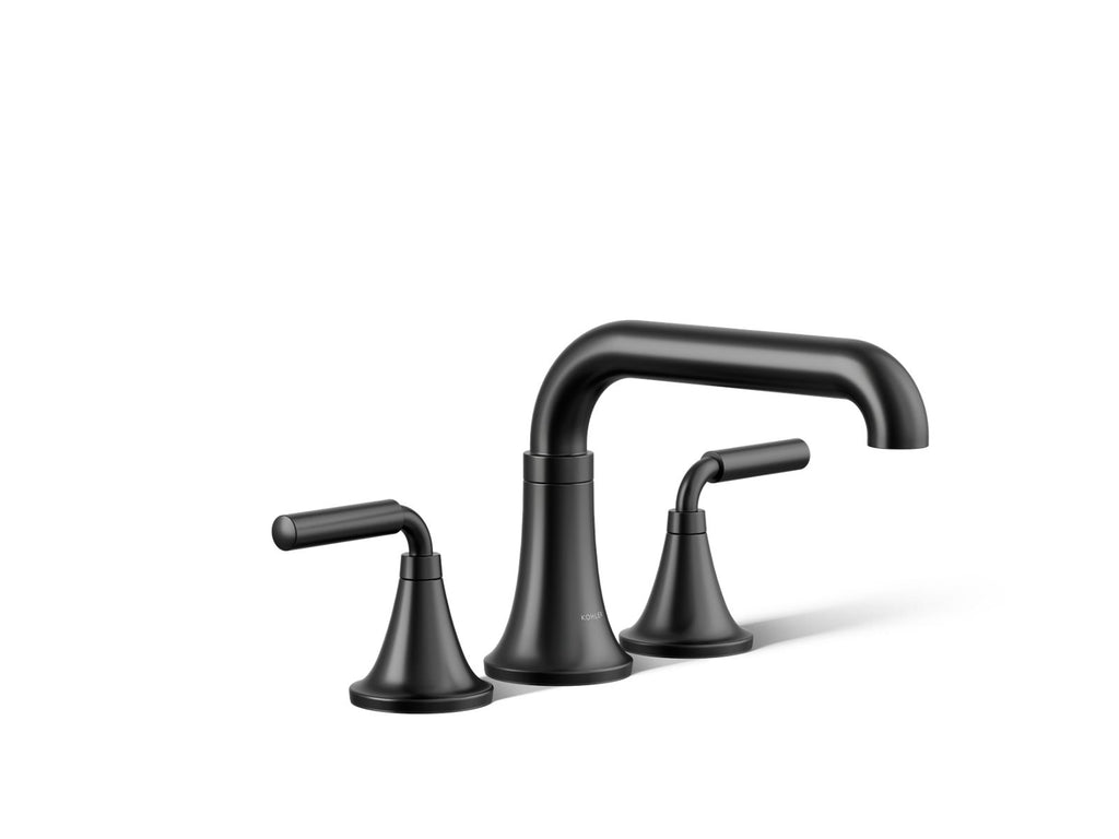 KOHLER K-T27417-4-BL Tone Deck-Mount Bath Faucet Trim - Matte Black
