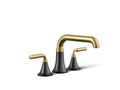 KOHLER K-T27417-4-BMB Tone Deck-Mount Bath Faucet Trim - Matte Black With Brushed Moderne Brass
