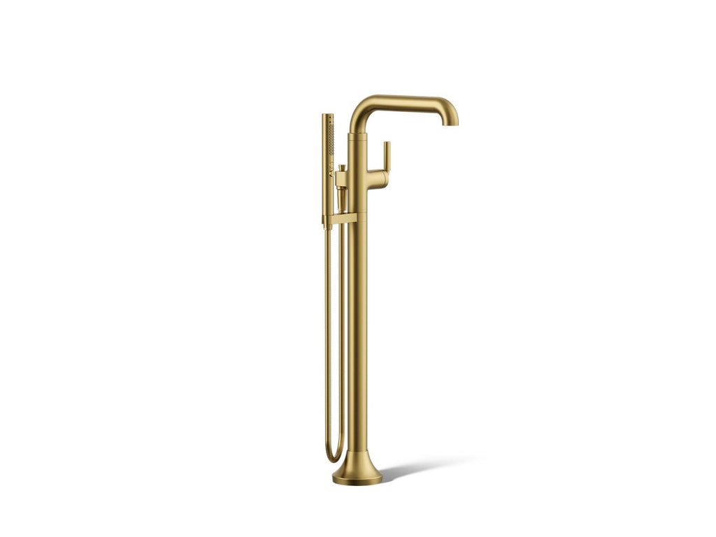 KOHLER K-T27424-4-2MB Tone Floor-Mount Bath Filler Trim With Handshower - Vibrant Brushed Moderne Brass