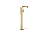 KOHLER K-T27424-4-2MB Tone Floor-Mount Bath Filler Trim With Handshower - Vibrant Brushed Moderne Brass