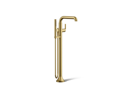 KOHLER K-T27424-4-2MB Tone Floor-mount bath filler trim with handshower - Vibrant Brushed Moderne Brass