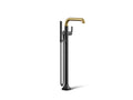 KOHLER K-T27424-4-BMB Tone Floor-Mount Bath Filler Trim With Handshower - Matte Black With Brushed Moderne Brass