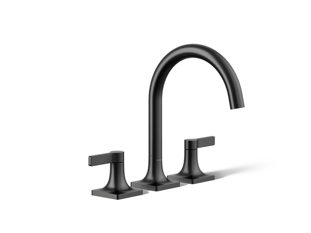 KOHLER K-T28131-4-BL Venza Deck-Mount Bath Faucet Trim - Matte Black