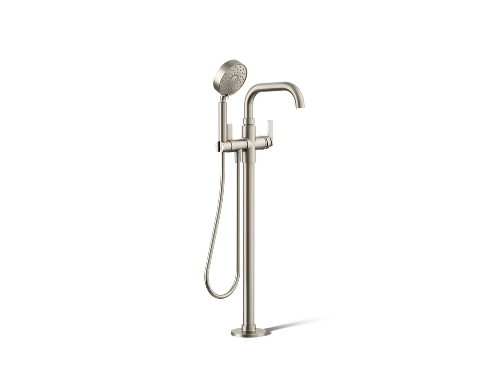 KOHLER K-T35924-4-BN Castia By Studio Mcgee Floor-Mount Bath Filler Trim With Handshower - Vibrant Brushed Nickel