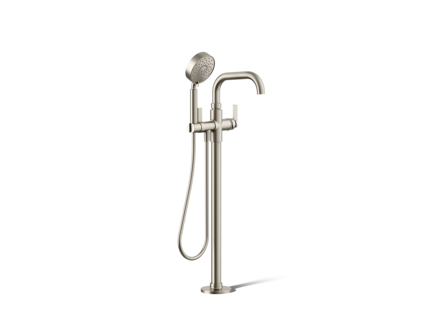 KOHLER K-T35924-4-BN Castia by Studio McGee Floor-mount bath filler trim with handshower - Vibrant Brushed Nickel