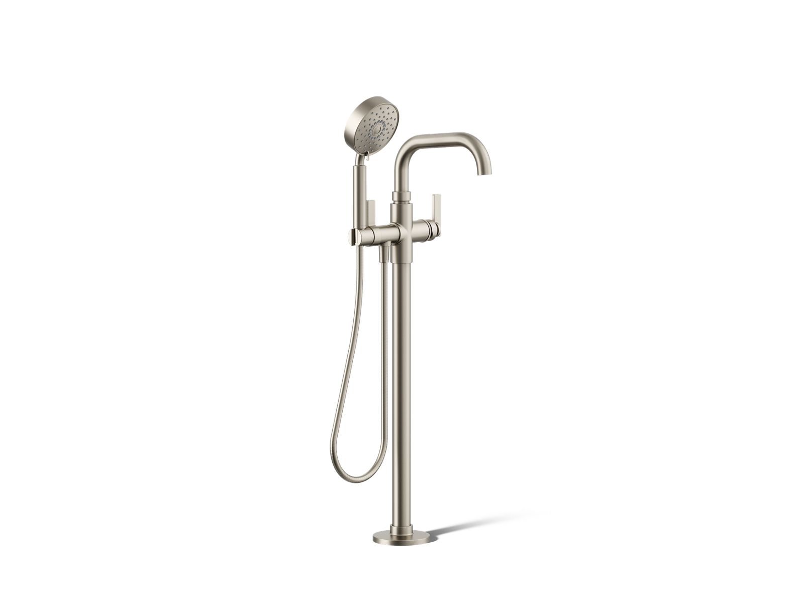 KOHLER K-T35924-4-BN Castia By Studio Mcgee Floor-Mount Bath Filler Trim With Handshower - Vibrant Brushed Nickel