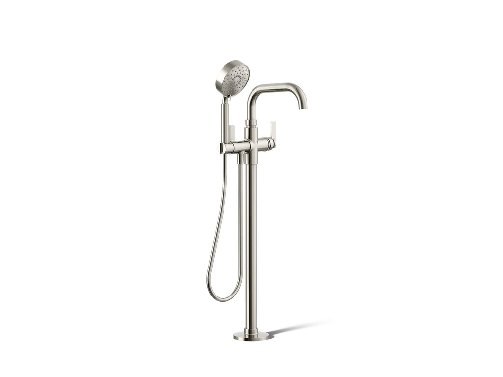 KOHLER K-T35924-4-SN Castia By Studio Mcgee Floor-Mount Bath Filler Trim With Handshower - Vibrant Polished Nickel