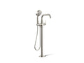 KOHLER K-T35924-4-SN Castia By Studio Mcgee Floor-Mount Bath Filler Trim With Handshower - Vibrant Polished Nickel