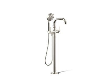KOHLER K-T35924-4-SN Castia by Studio McGee Floor-mount bath filler trim with handshower - Vibrant Polished Nickel