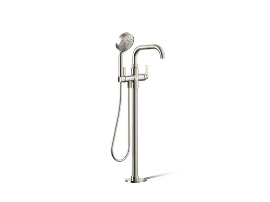 KOHLER K-T35924-4-SN Castia by Studio McGee Floor-mount bath filler trim with handshower - Vibrant Polished Nickel