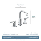 MOEN T6142BN Gibson Two-Handle High Arc Bathroom Faucet - Brushed Nickel