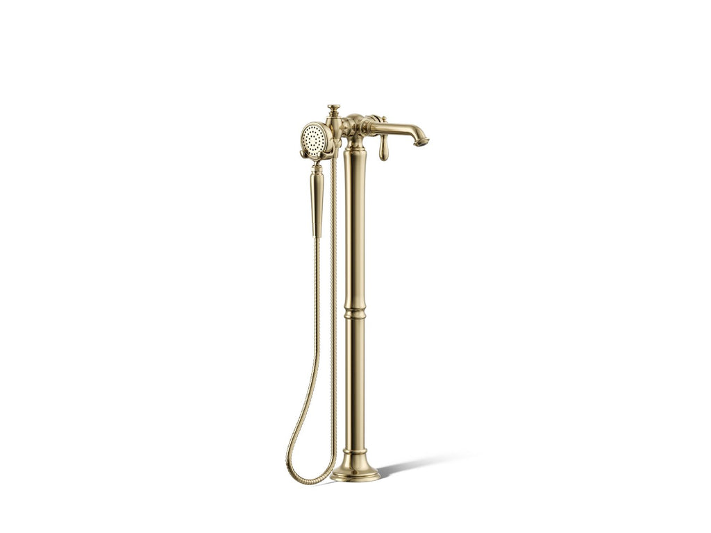 KOHLER K-T72790-9M-AF Artifacts Floor-Mount Bath Filler Trim With Handshower - Vibrant French Gold