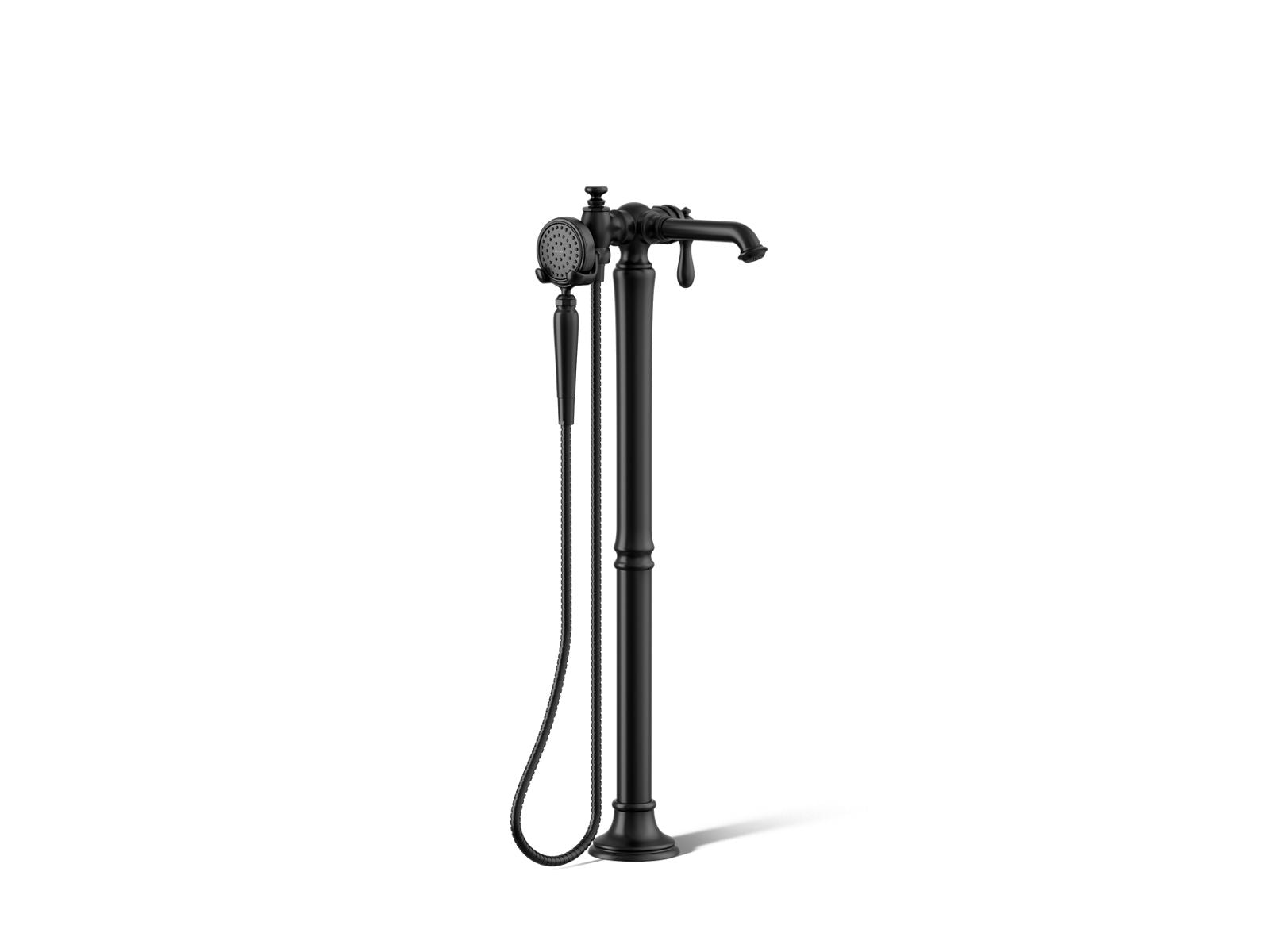 KOHLER K-T72790-9M-BL Artifacts Floor-Mount Bath Filler Trim With Handshower - Matte Black
